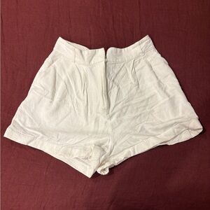 ASOS High Waist Linen White Shorts